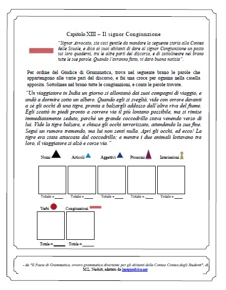 Il Paese Di Grammatica Racconto E Schede Didattiche Lapappadolce